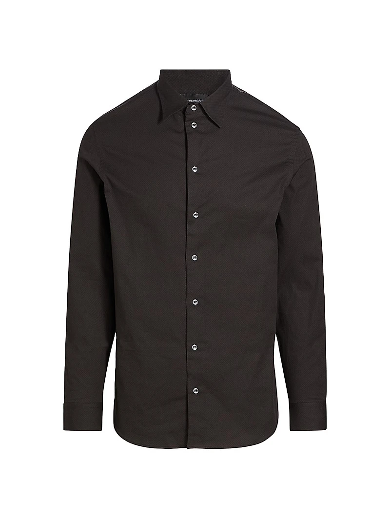 Cotton-Blend Button-Front Shirt