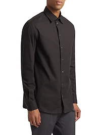 Cotton-Blend Button-Front Shirt