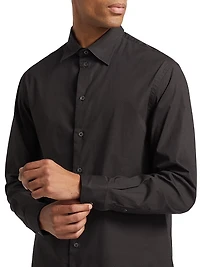 Cotton-Blend Button-Front Shirt