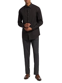 Cotton-Blend Button-Front Shirt