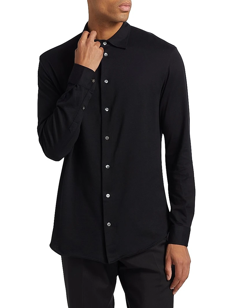 Cotton Button-Front Shirt