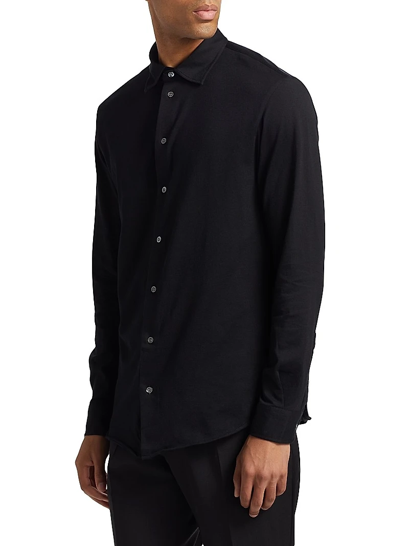 Cotton Button-Front Shirt