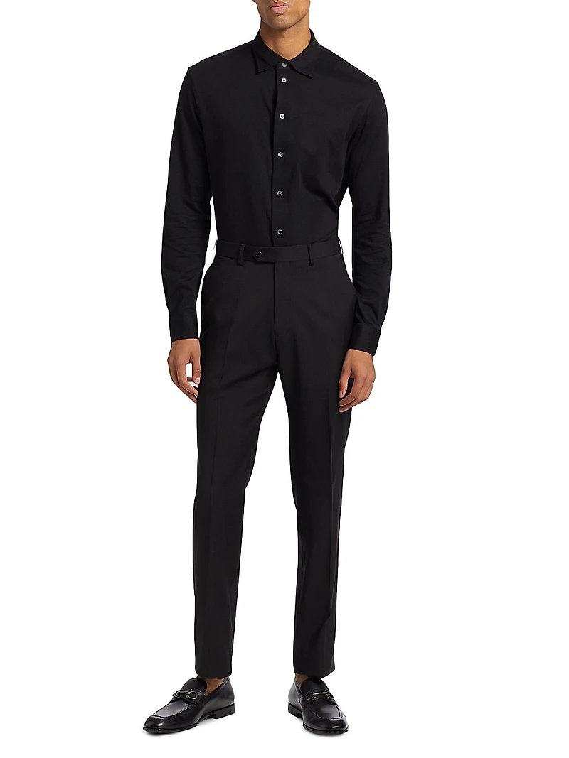 Cotton Button-Front Shirt