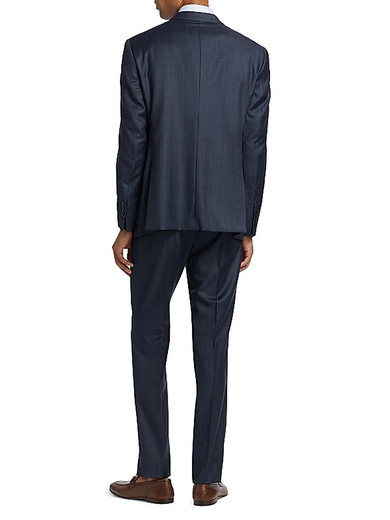 Checked Wool Single-Breasted Suit