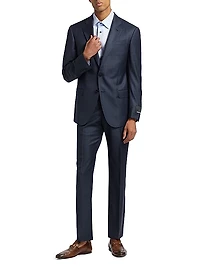 Checked Wool Single-Breasted Suit