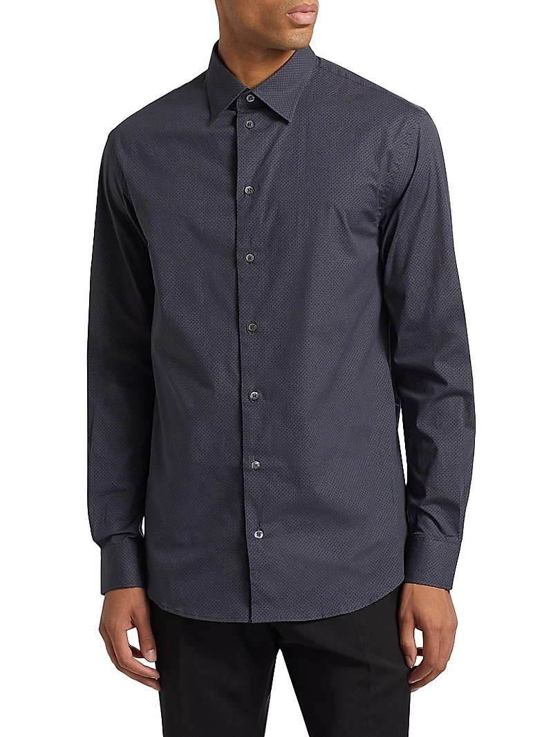 Slim-Fit Cotton Button-Up Shirt
