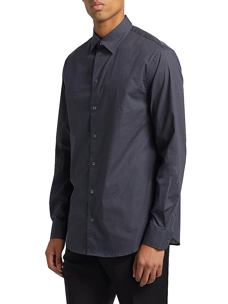 Slim-Fit Cotton Button-Up Shirt