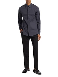 Slim-Fit Cotton Button-Up Shirt