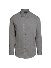 Herringbone Button-Up Shirt