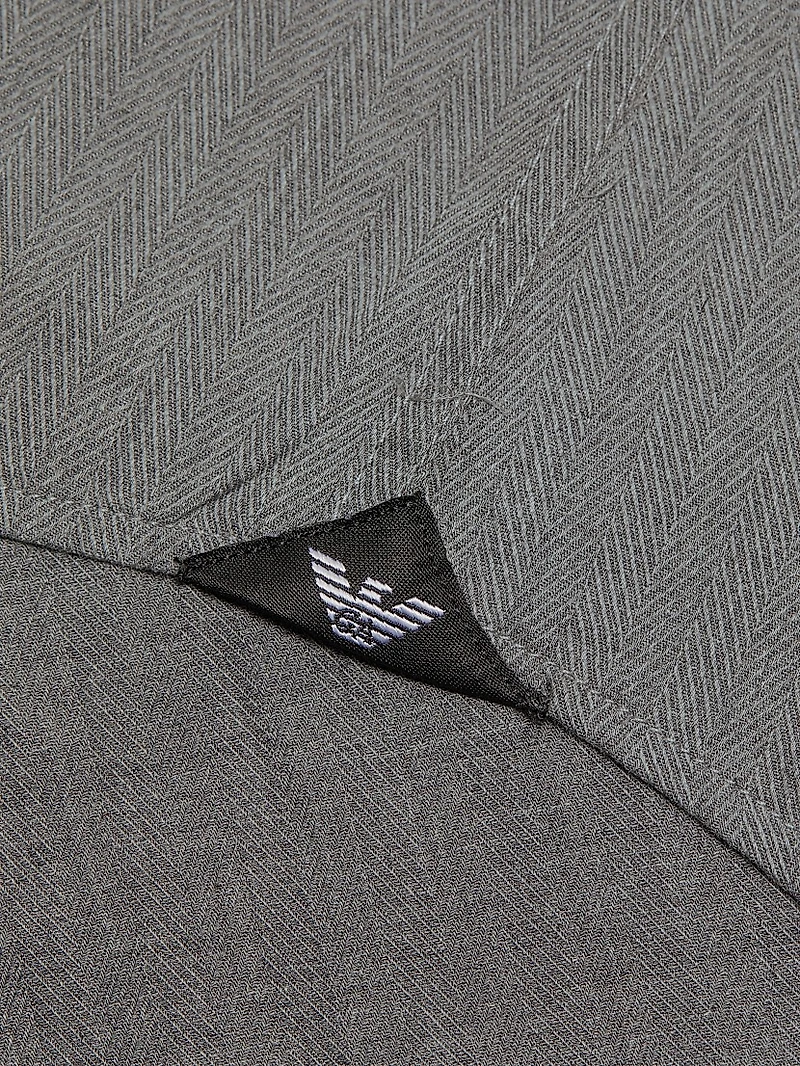 Herringbone Button-Up Shirt