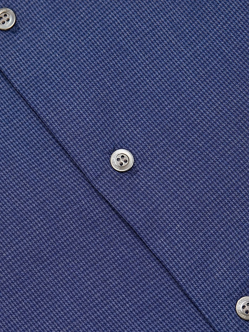 Houndstooth Cotton Button-Up Shirt