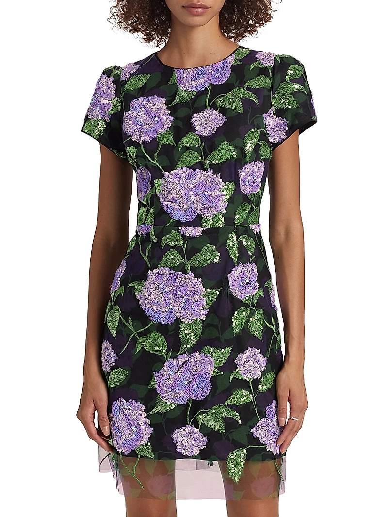 Kyla Sequined Floral Minidress