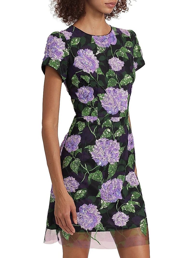 Kyla Sequined Floral Minidress