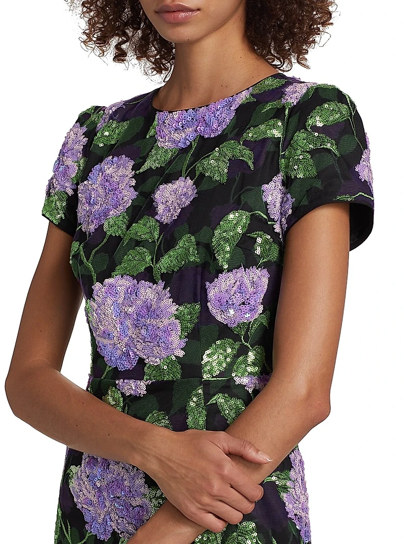 Kyla Sequined Floral Minidress