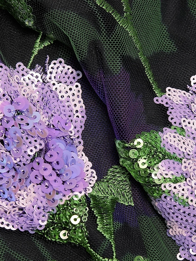 Kyla Sequined Floral Minidress