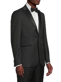 Jacquard Tuxedo Peak-Lapel Jacket