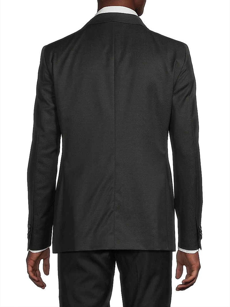 Jacquard Tuxedo Peak-Lapel Jacket