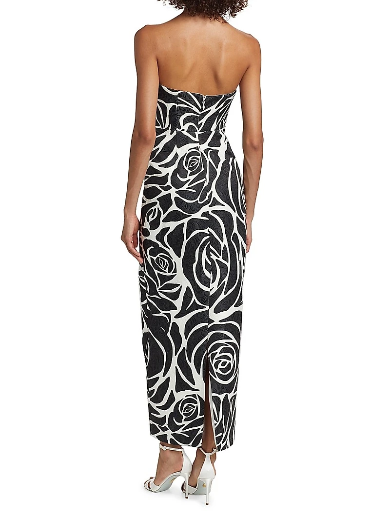 Orion Rose Strapless Cocktail Dress