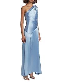 Eleni Hammered Satin Dress