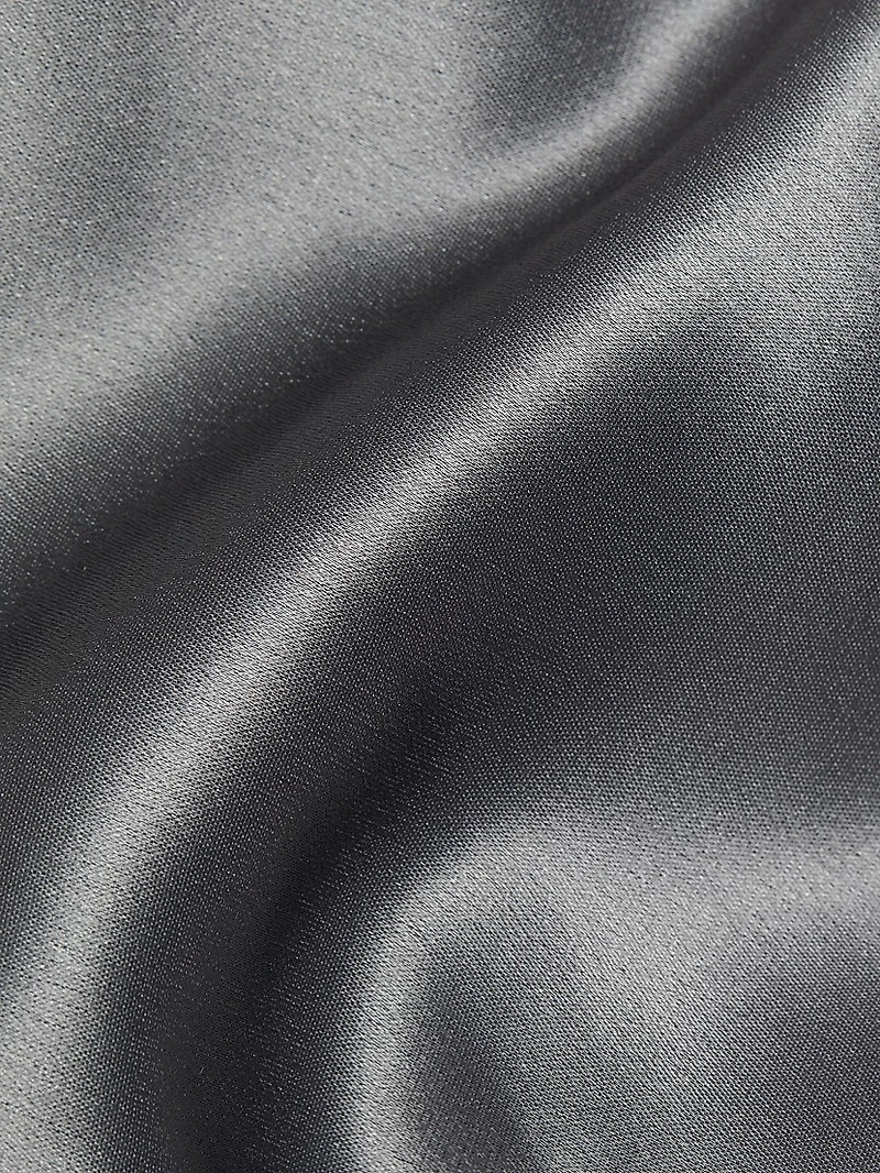 Satin Halter Draped Maxi Dress