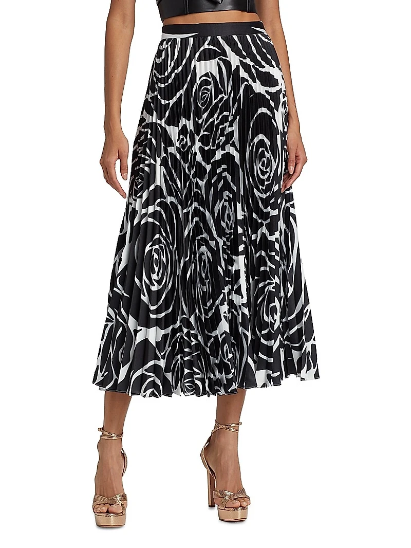 Otha Printed Pleated Midi-Skirt