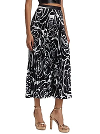 Otha Printed Pleated Midi-Skirt