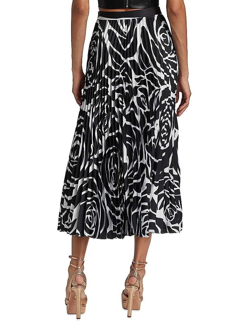 Otha Printed Pleated Midi-Skirt