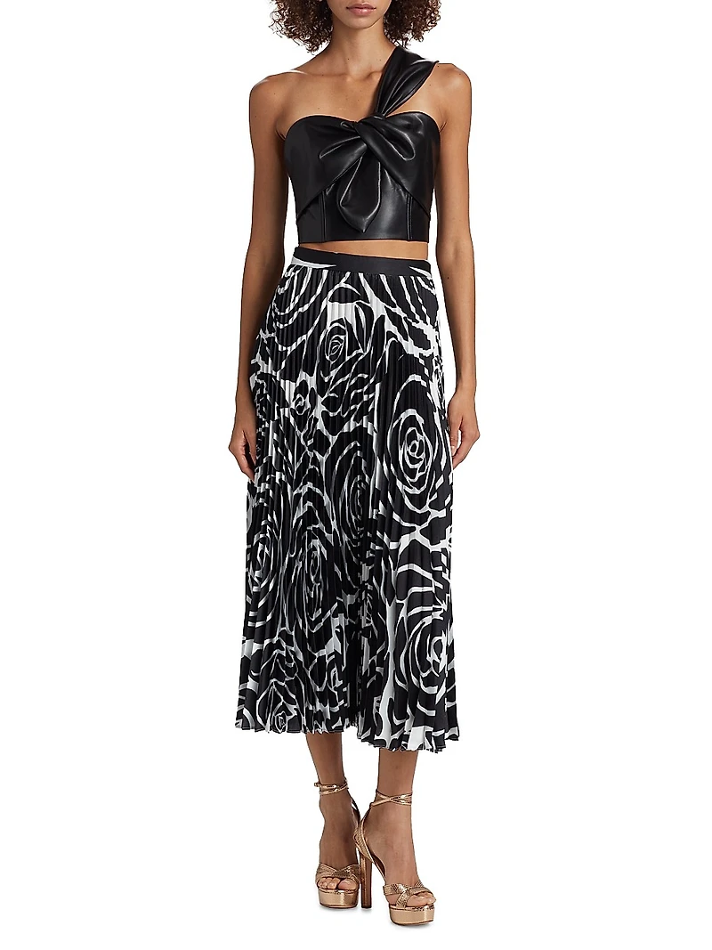 Otha Printed Pleated Midi-Skirt