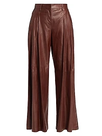 Didi Leather Wide-Leg Pants