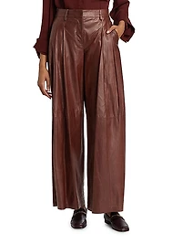 Didi Leather Wide-Leg Pants