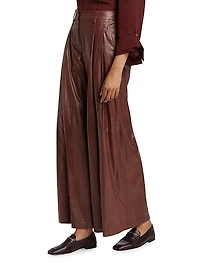 Didi Leather Wide-Leg Pants