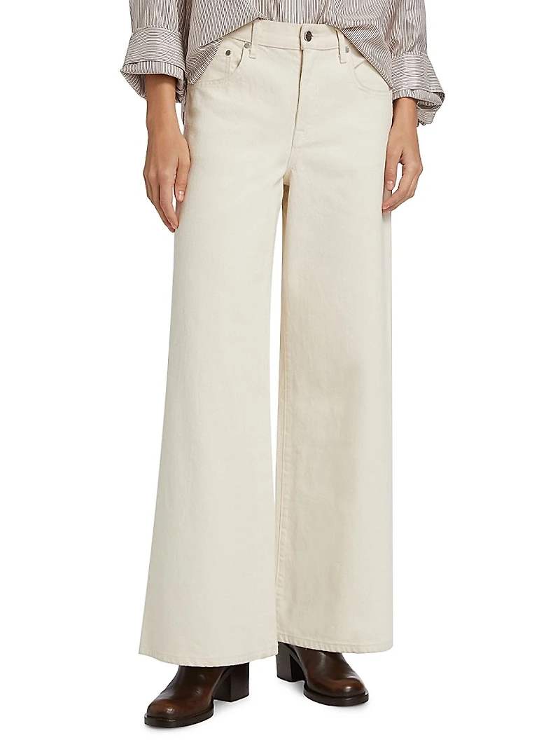 Tiny Dancer Stretch-Cotton Wide-Leg Jeans