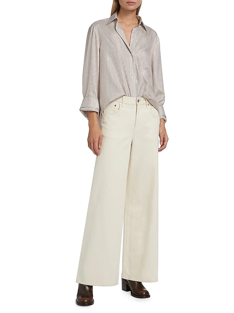 Tiny Dancer Stretch-Cotton Wide-Leg Jeans