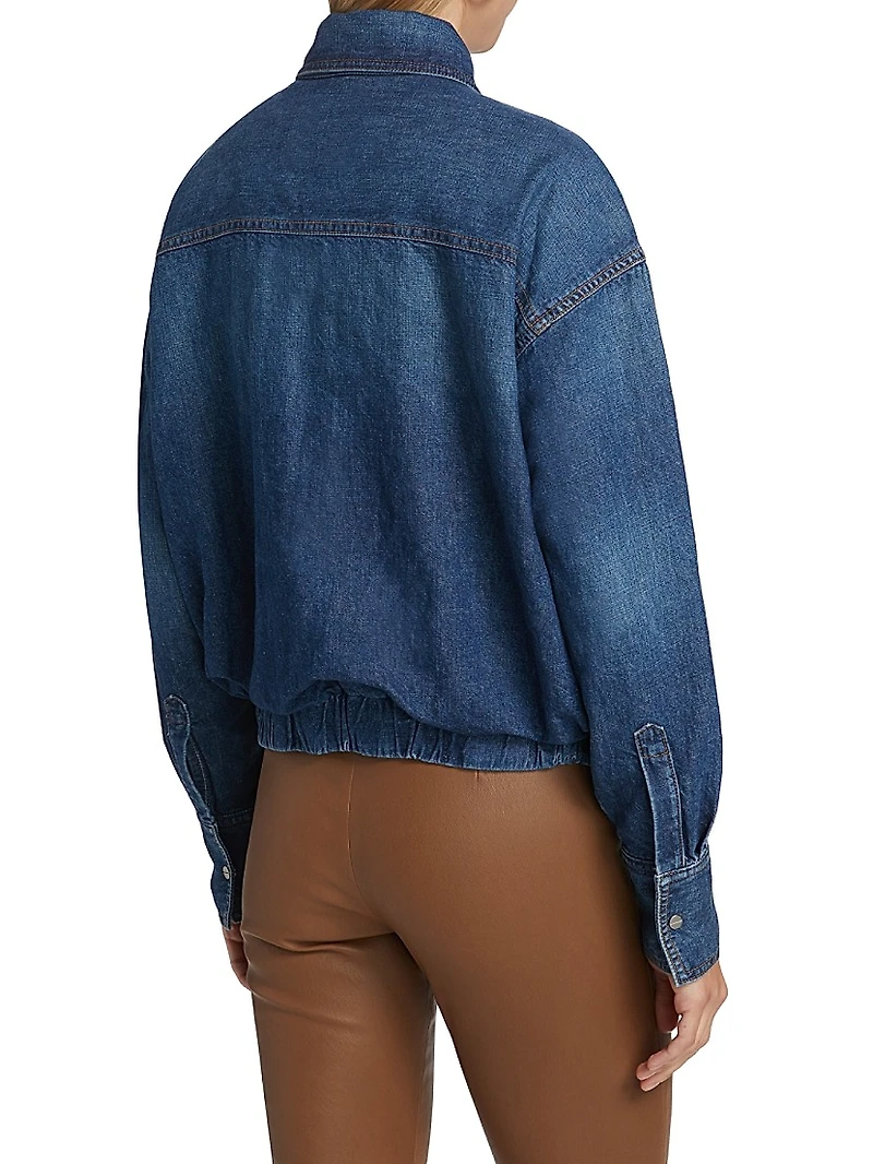 Bubble Denim Button-Up Jacket