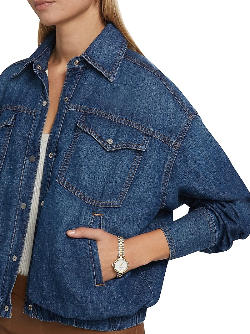 Bubble Denim Button-Up Jacket