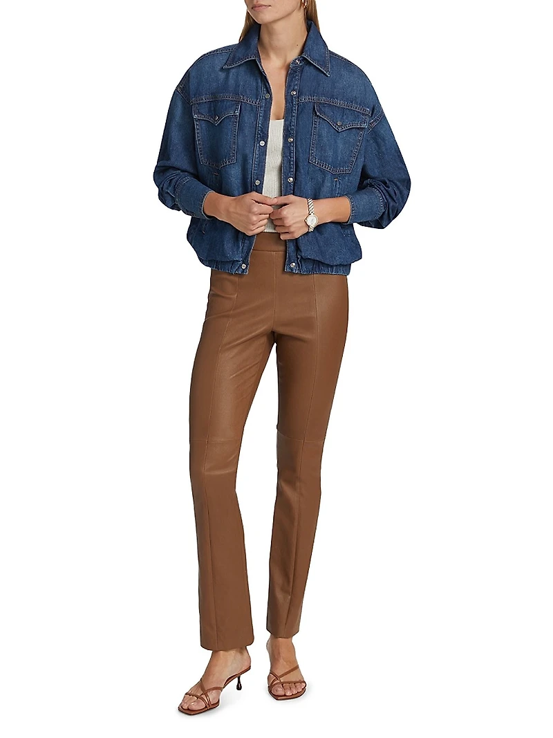 Bubble Denim Button-Up Jacket