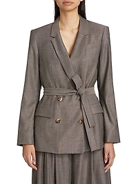 Wool-Blend Tie-Waist Smoking Jacket