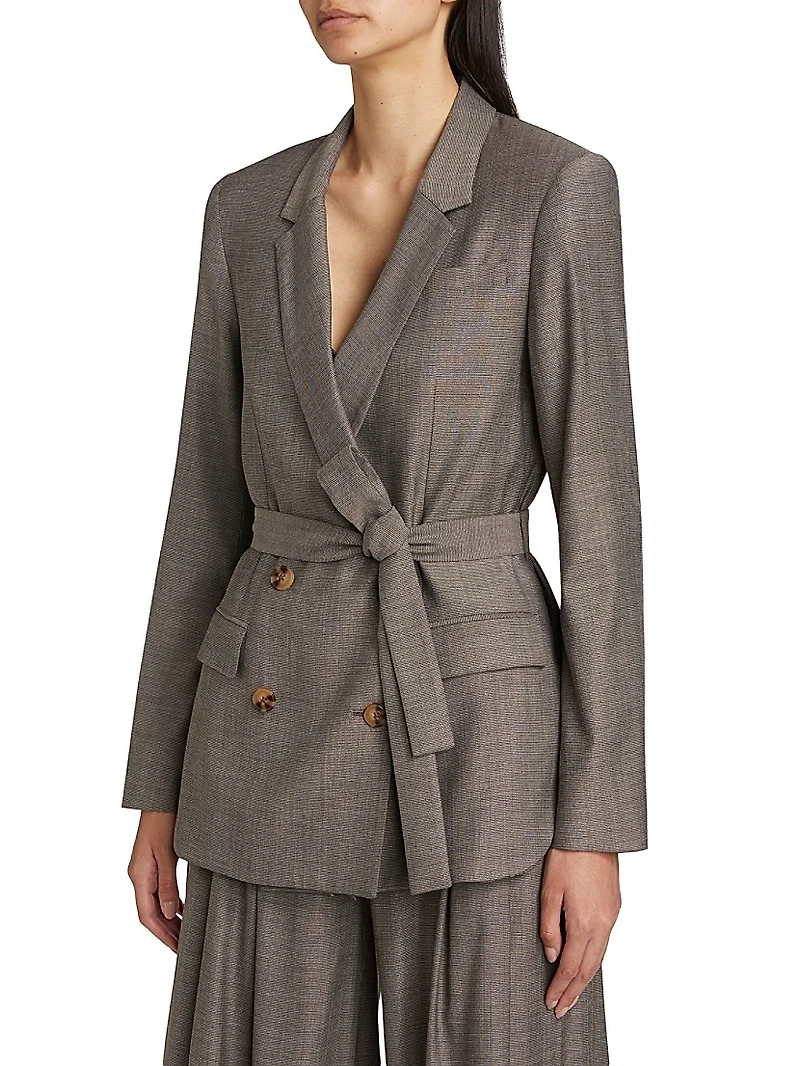 Wool-Blend Tie-Waist Smoking Jacket