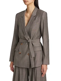 Wool-Blend Tie-Waist Smoking Jacket