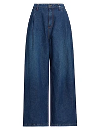 Greene St Cotton-Linen Wide-Leg Pants
