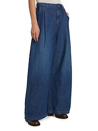 Greene St Cotton-Linen Wide-Leg Pants