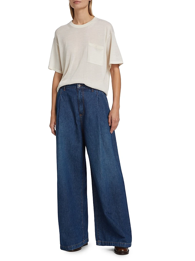 Greene St Cotton-Linen Wide-Leg Pants