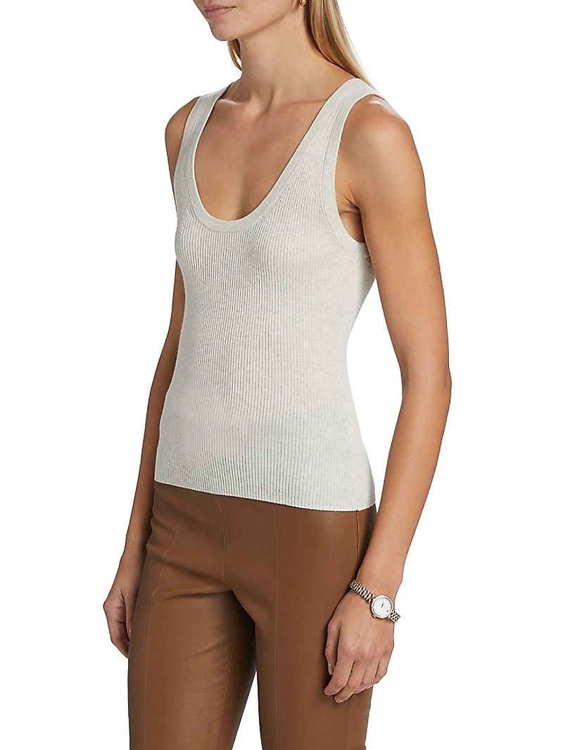 Merino Wool Knit Scoopneck Tank