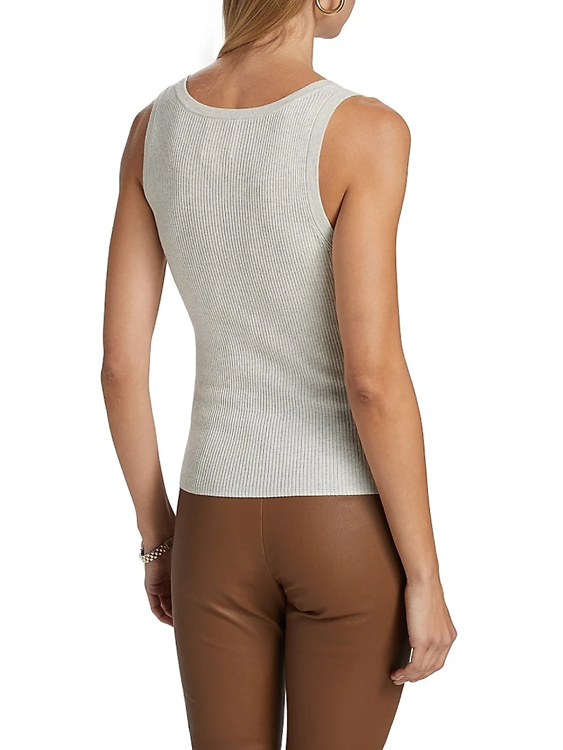 Merino Wool Knit Scoopneck Tank