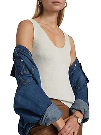 Merino Wool Knit Scoopneck Tank