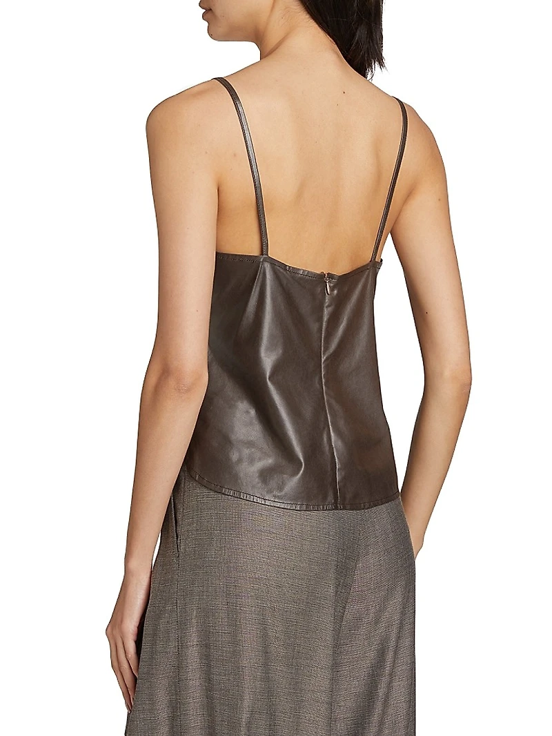 Campbell Leather V-Neck Camisole