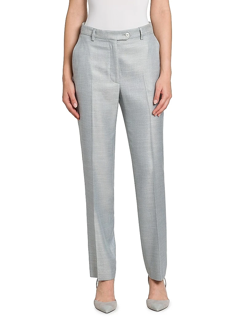 High-Rise Straight-Leg Cigarette Pants