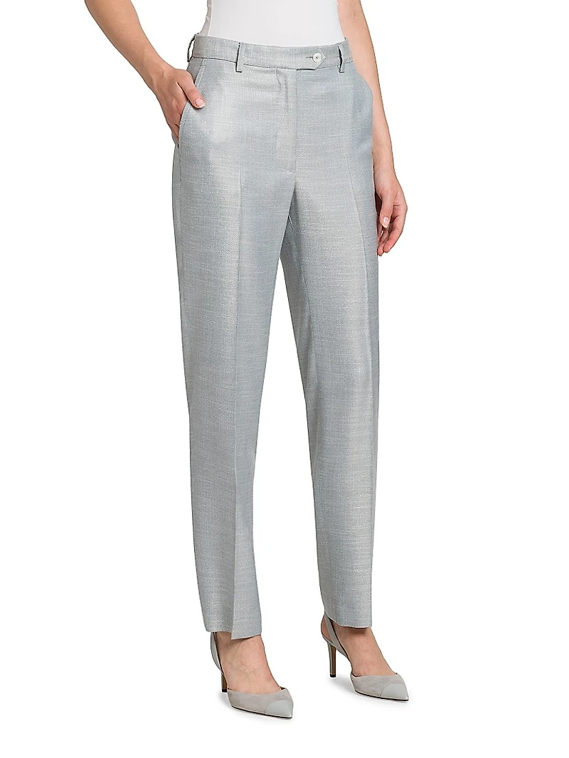 High-Rise Straight-Leg Cigarette Pants