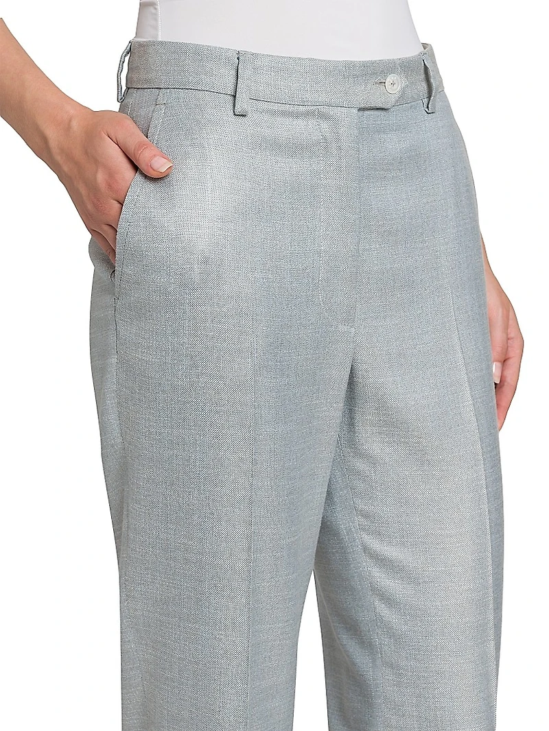 High-Rise Straight-Leg Cigarette Pants