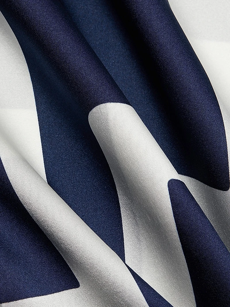 Printed Silk Belted Shirtdress